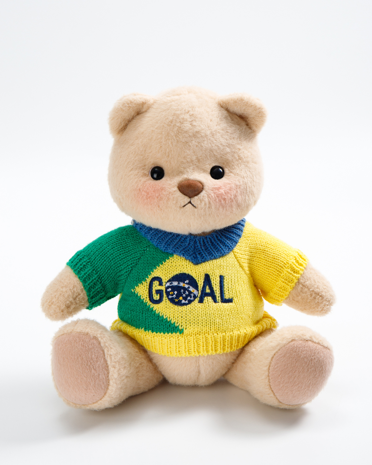 Getahug Soccer Game On Teddy Bear | Handmade Jointed Stuffed Animal Gift for Football Fans