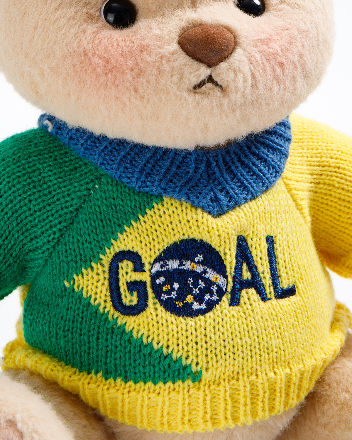 Getahug Soccer Game On Teddy Bear | Handmade Jointed Stuffed Animal Gift for Football Fans