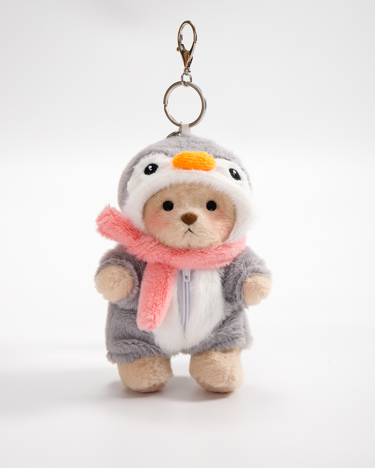 Getahug Grey Penguin Mini Bear | 5.9 Inches Plush Bag Charm Stuffed Animal Keychains Gift