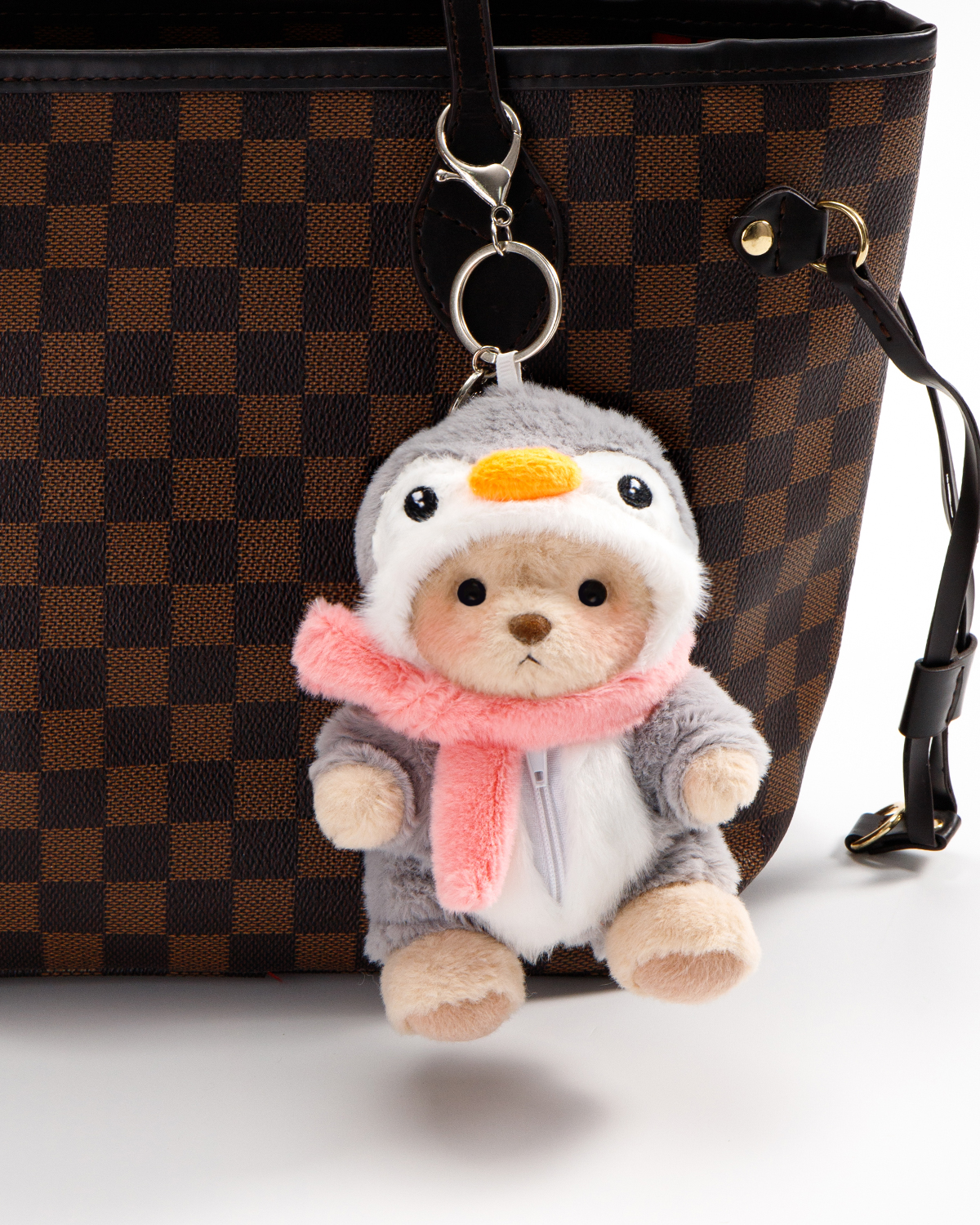 Getahug Grey Penguin Mini Bear | 5.9 Inches Plush Bag Charm Stuffed Animal Keychains Gift
