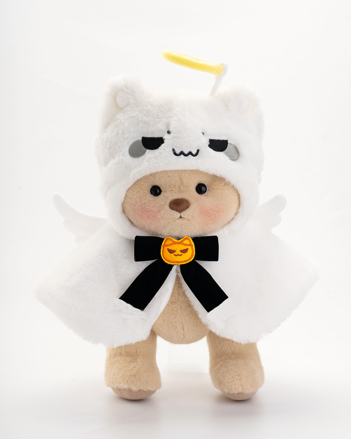 Getahug Halloween White Ghost Jointed Teddy Bear and Mini Bear Keychain Gift Bundle