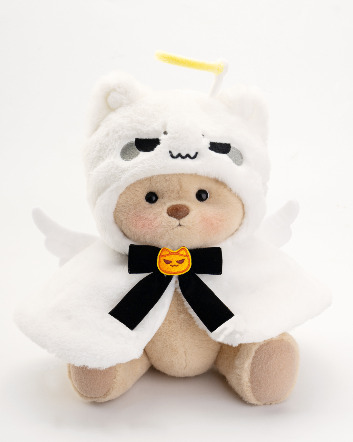 Getahug Halloween White Ghost Jointed Teddy Bear and Mini Bear Keychain Gift Bundle