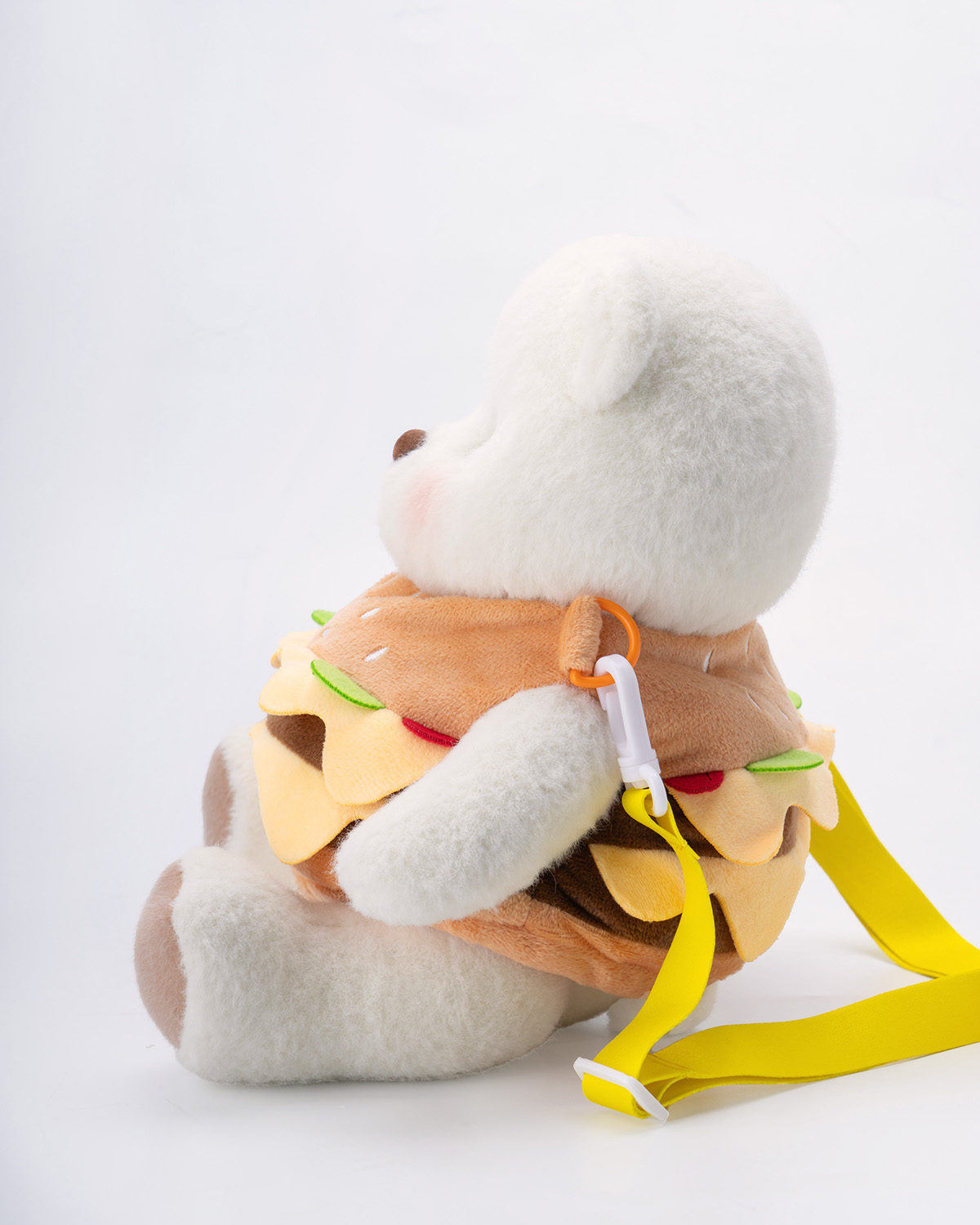 Getahug Cute Hamburger Bag White Teddy Bear | Handmade Stuffed Animal Gift