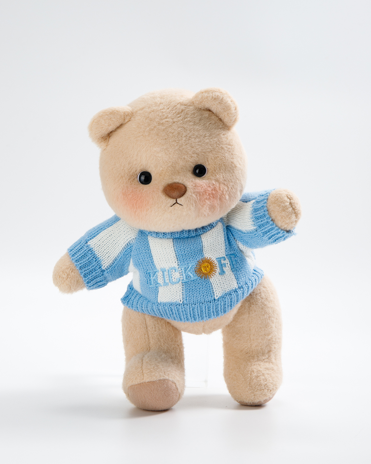 Getahug Soccer Kickoff Teddy Bear | Handmade Jointed Stuffed Animal Gift for Football Fans