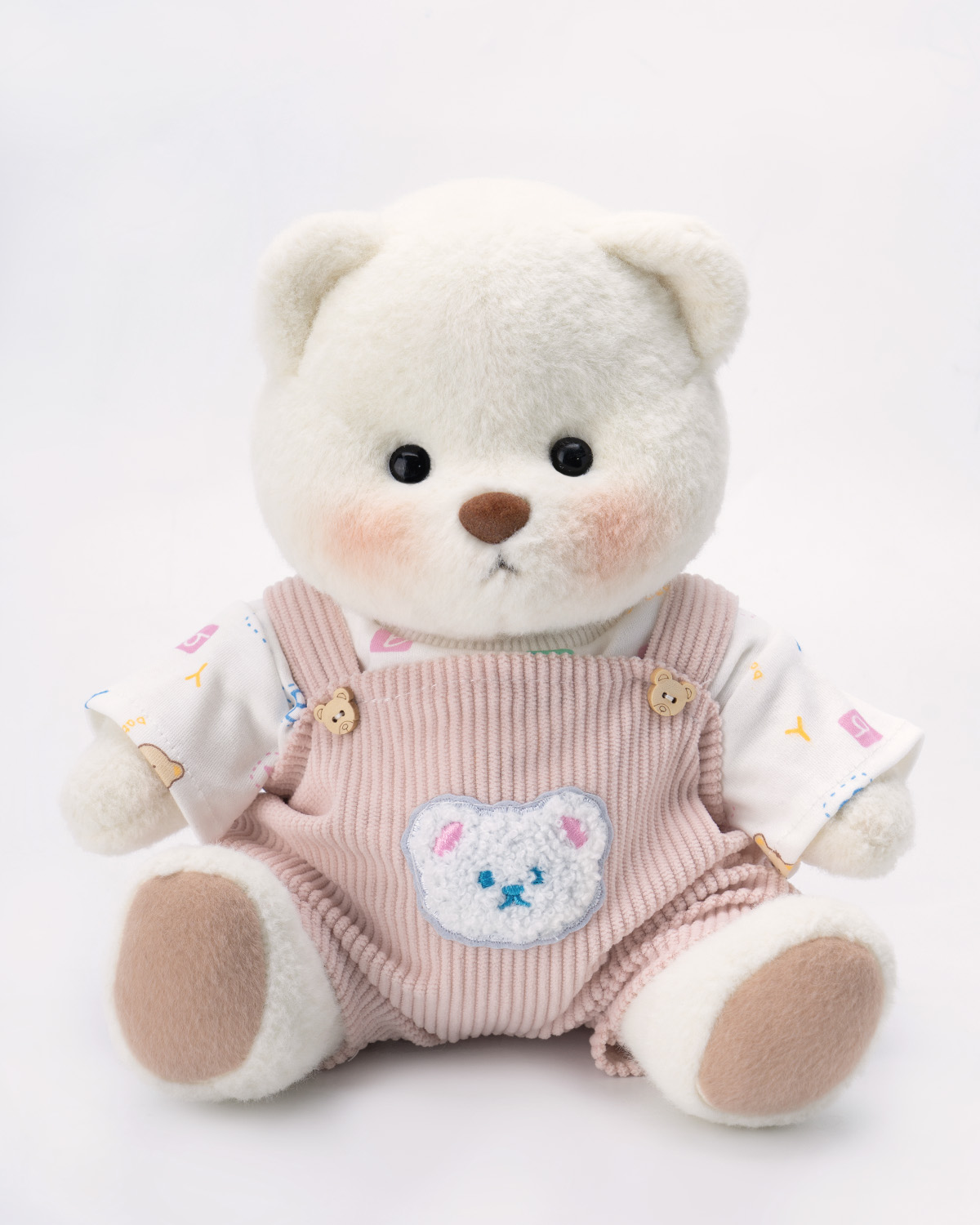 Getahug Letter Top Pink Overalls Bear | Handmade Jointed Teddy Bear Gi