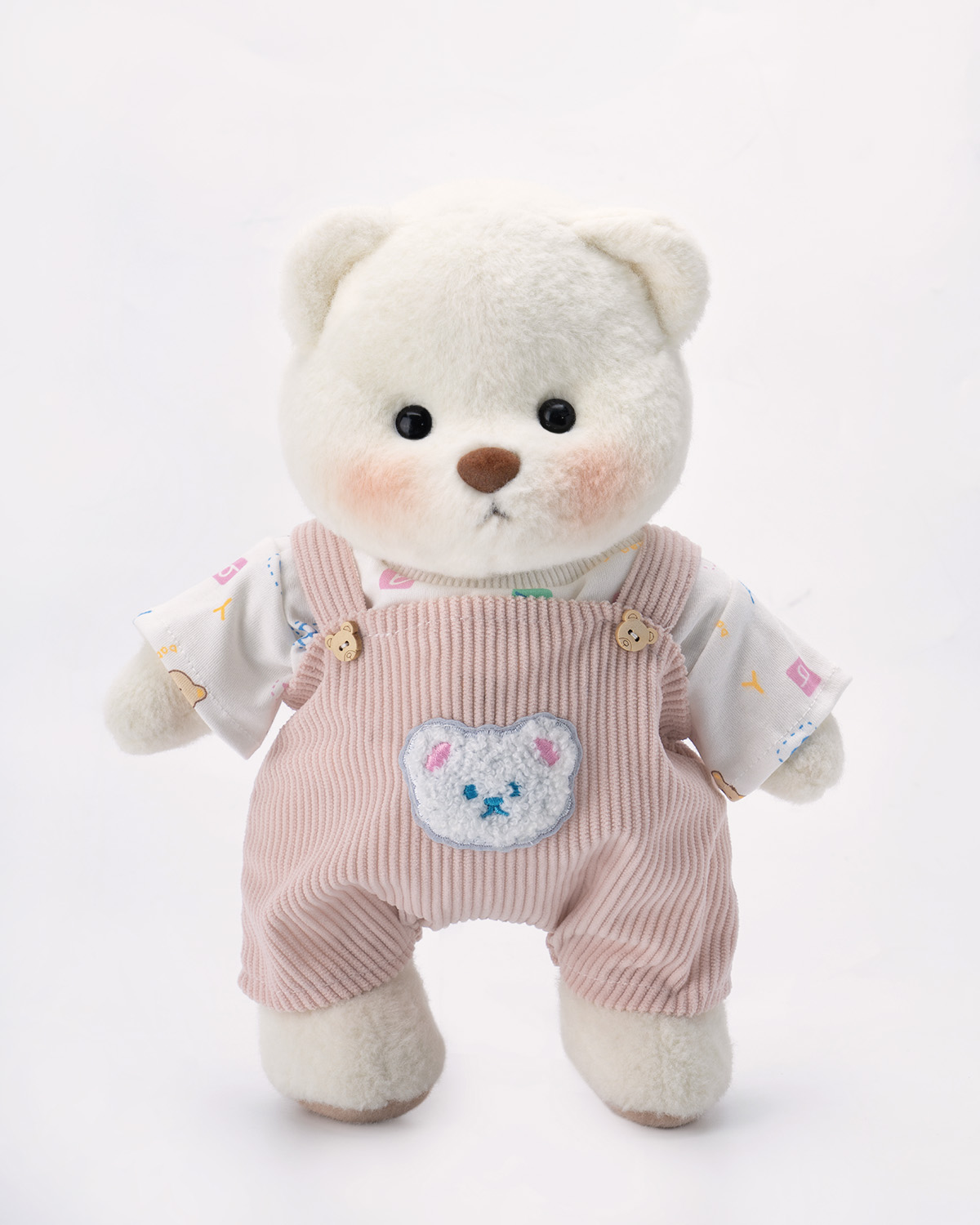 Getahug Letter Top Pink Overalls Bear | Handmade Jointed Teddy Bear Gift