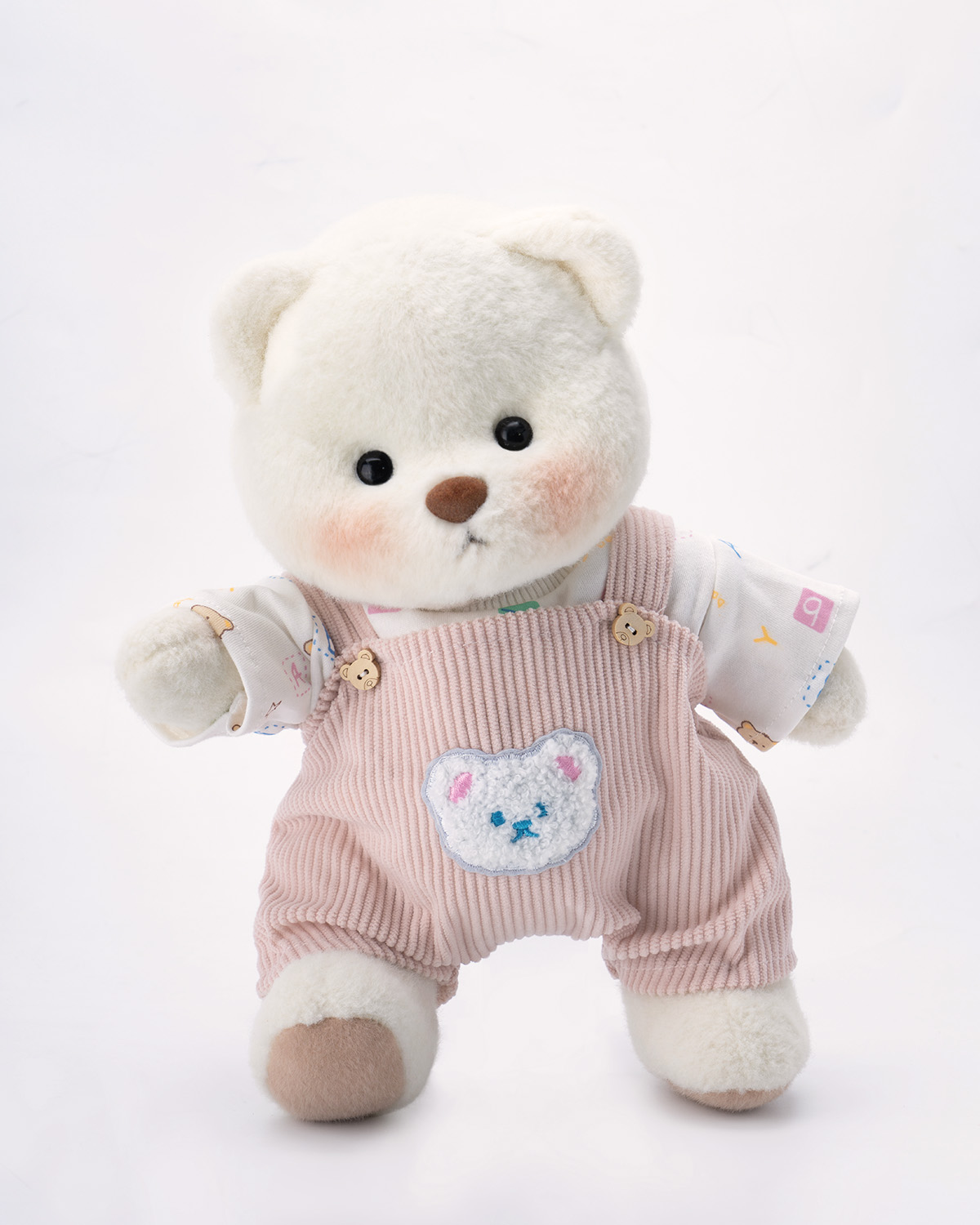Getahug Letter Top Pink Overalls Bear | Handmade Jointed Teddy Bear Gift