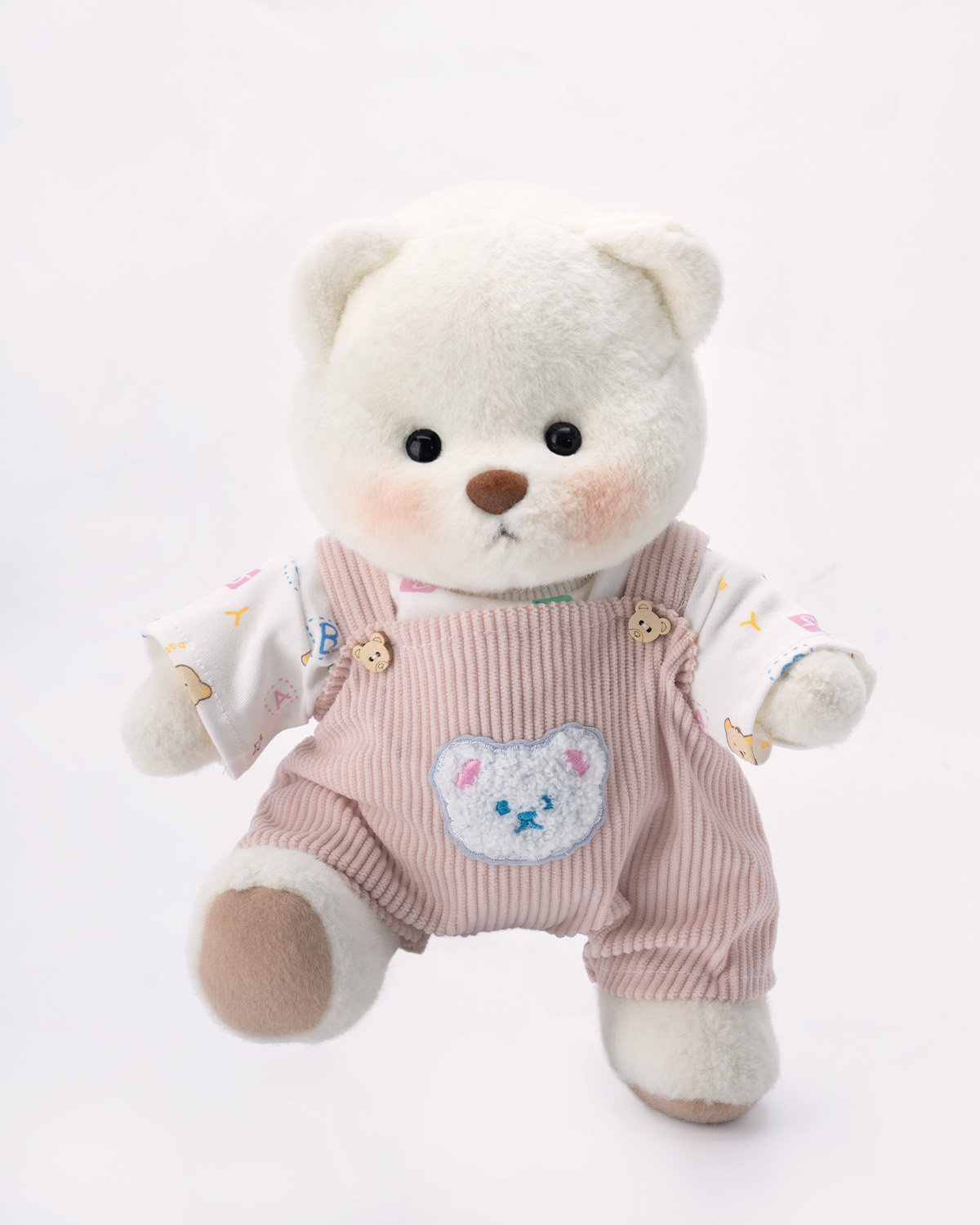 Getahug Letter Top Pink Overalls Bear | Handmade Jointed Teddy Bear Gift