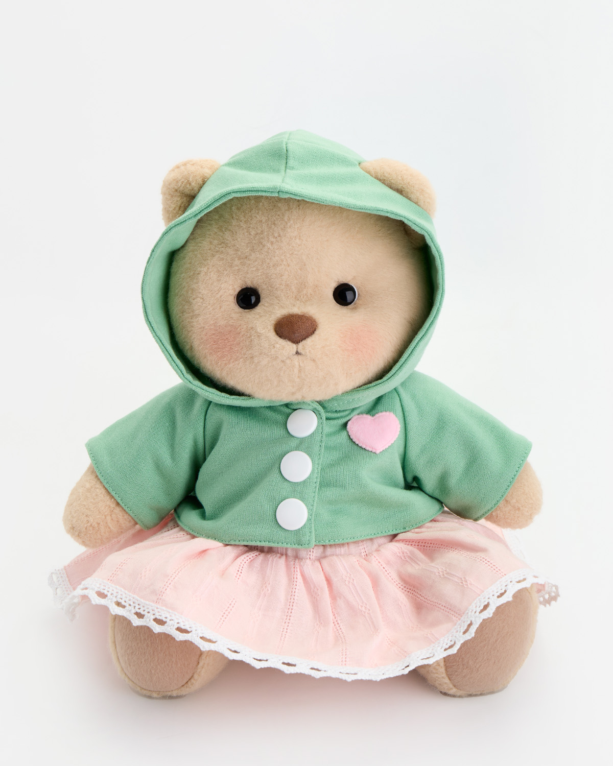 Getahug Love Green Hoodie Bear | Handmade Jointed Teddy Bear Gift