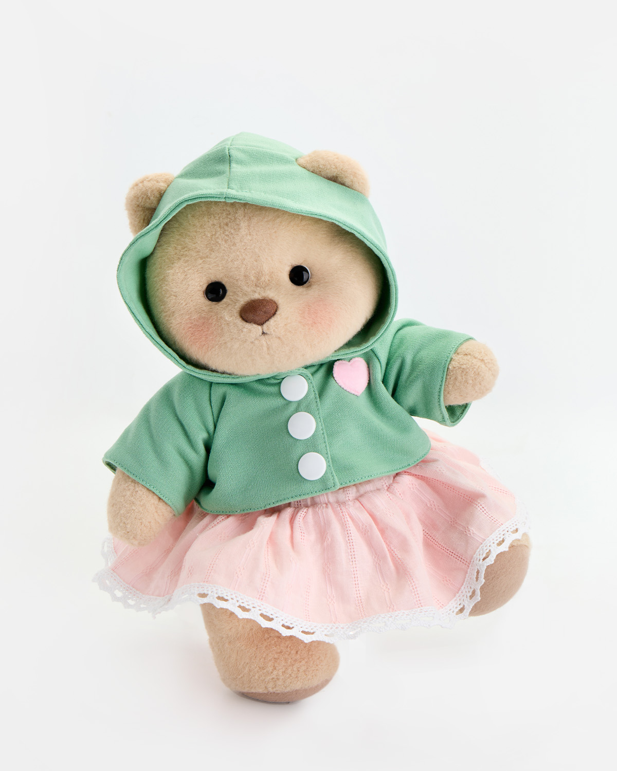 Getahug Love Green Hoodie Bear | Handmade Jointed Teddy Bear Gift