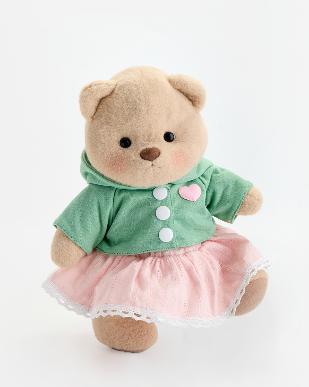 Getahug Love Green Hoodie Bear | Handmade Jointed Teddy Bear Gift