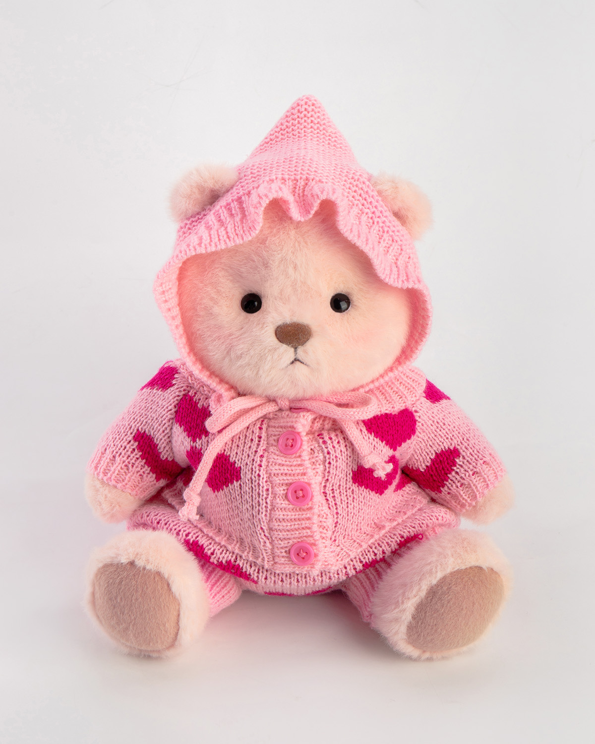 Getahug Love Heart Sweater Pink Bear | Handmade Jointed Teddy Bear Gift