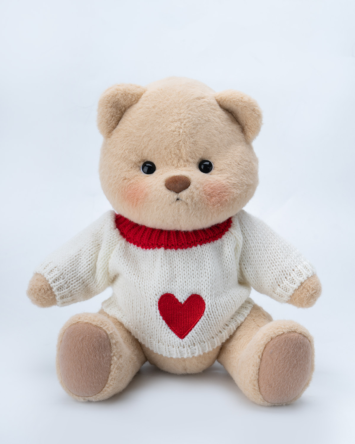 Getahug Love Heart White Sweater Bear | Handmade Jointed Teddy Bear Gift