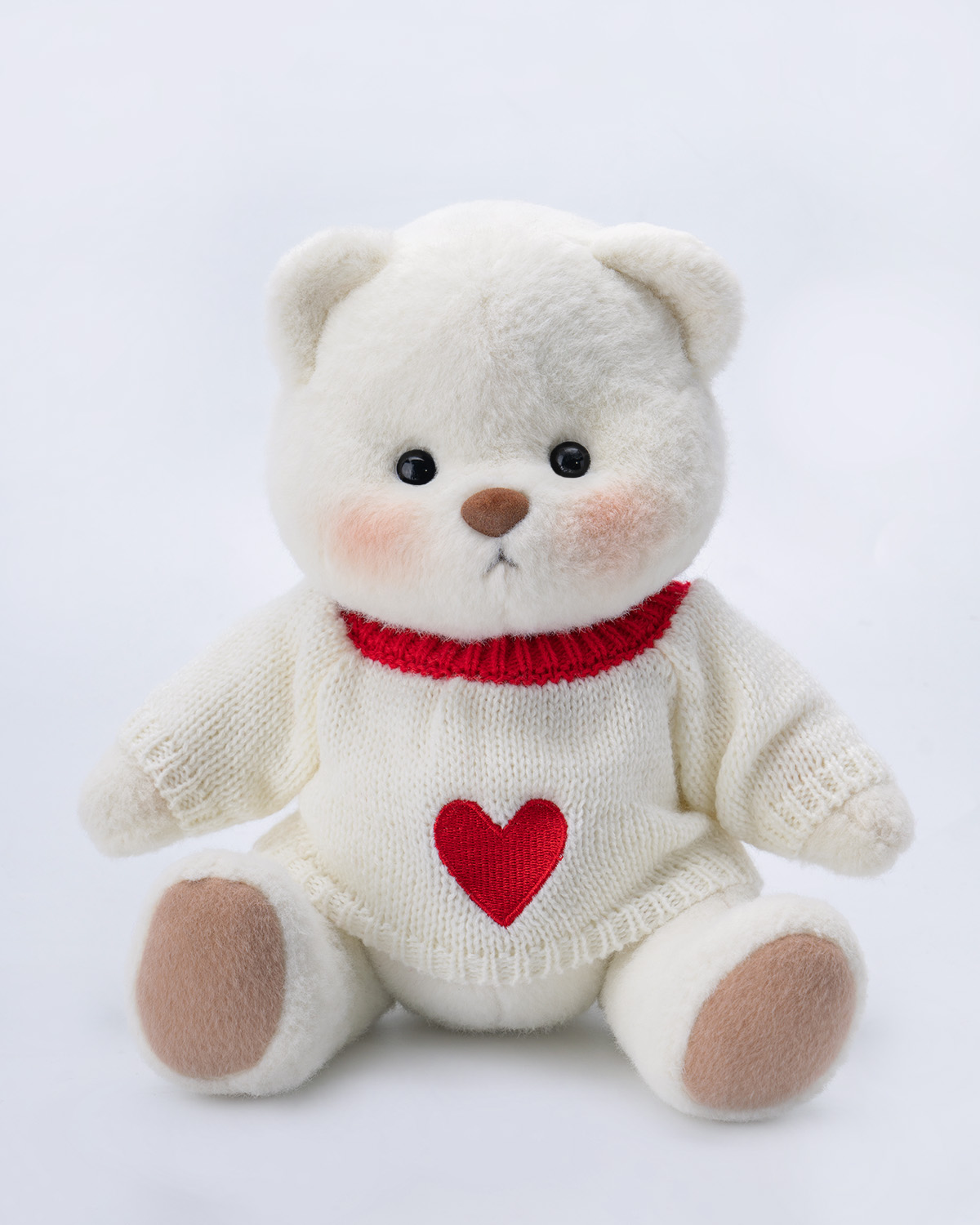 『 Love twiga heart 』by Gayo 32*41cm Getahug Love Heart White Sweater Bear | Valentine's Day