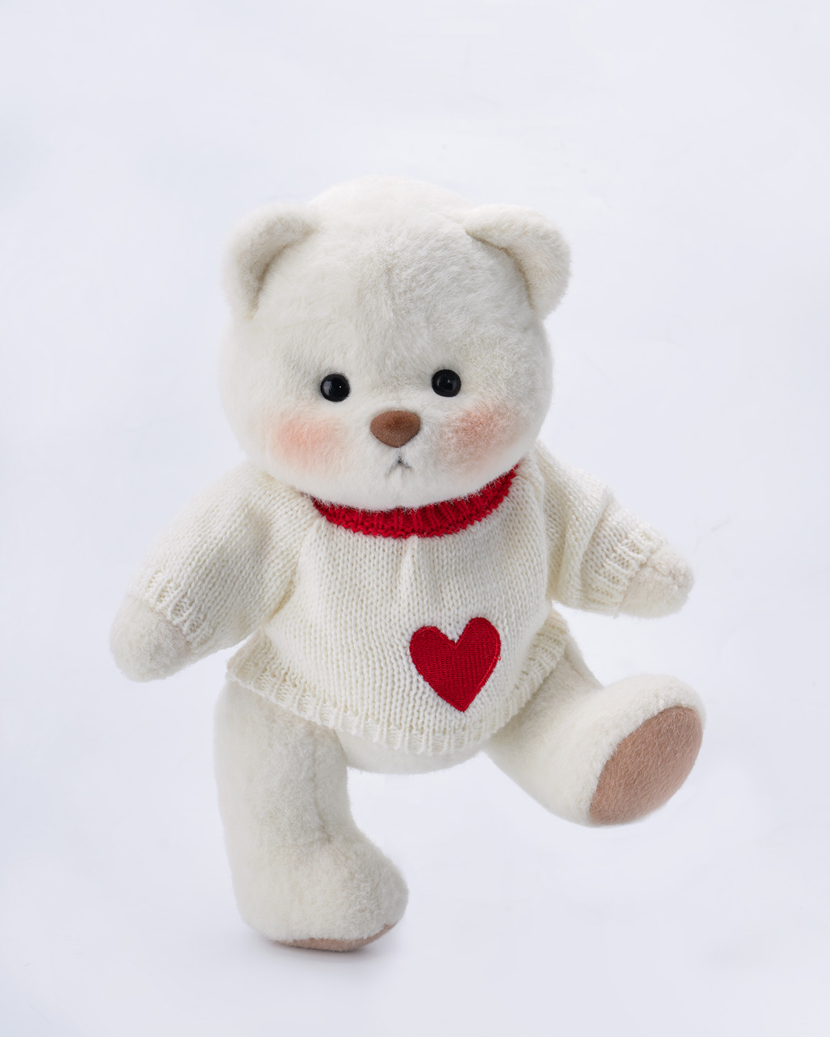 Getahug Love Heart White Sweater Bear | Handmade Jointed Teddy Bear Gift