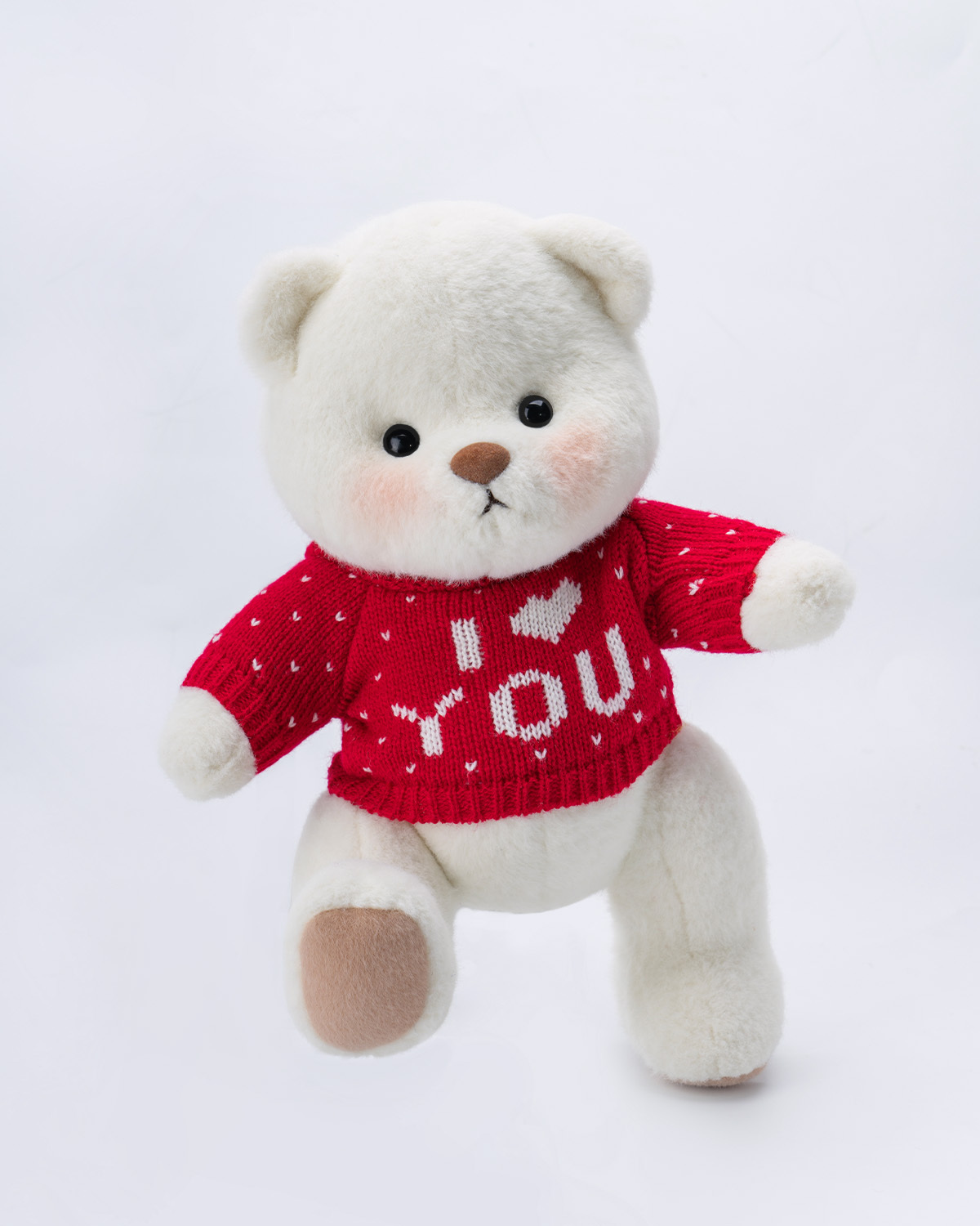 Getahug Love Red Sweater Bear Valentine s Day Handmade Jointed Teddy getahug-love-red-sweater-bear-valentine-s-day-handmade-jointed-teddy