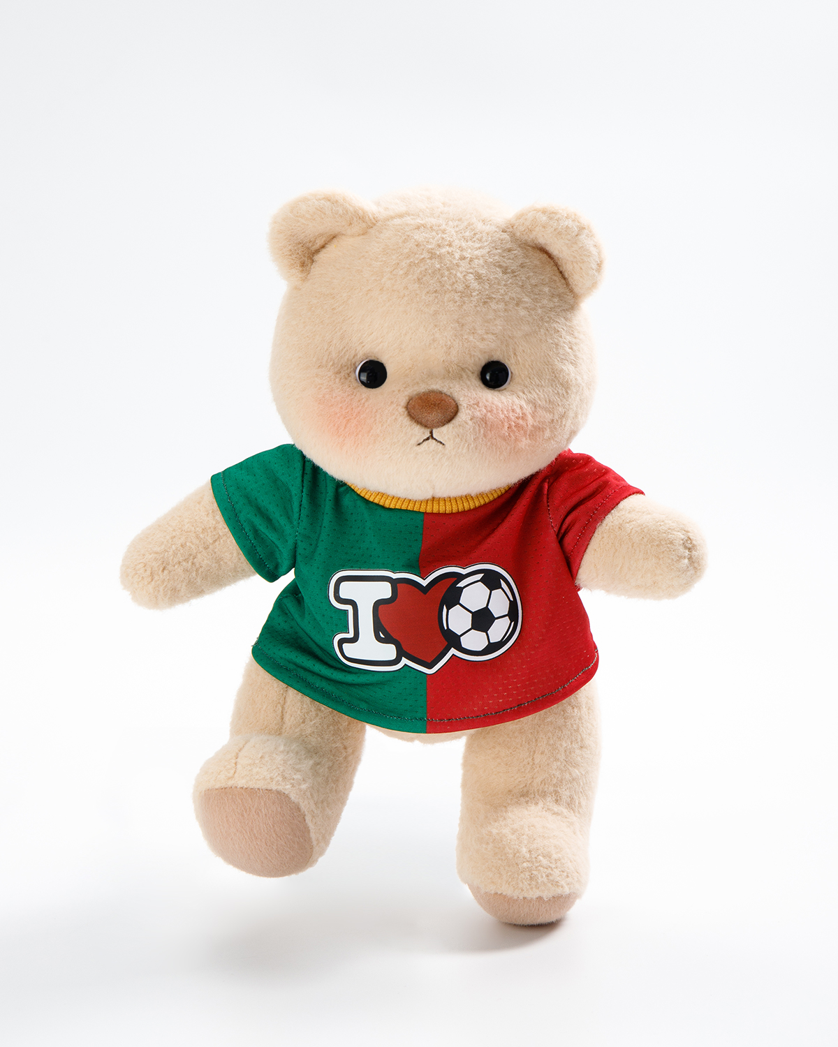 Getahug Love Soccer Teddy Bear | Handmade Jointed Stuffed Animal Gift for Football Fans
