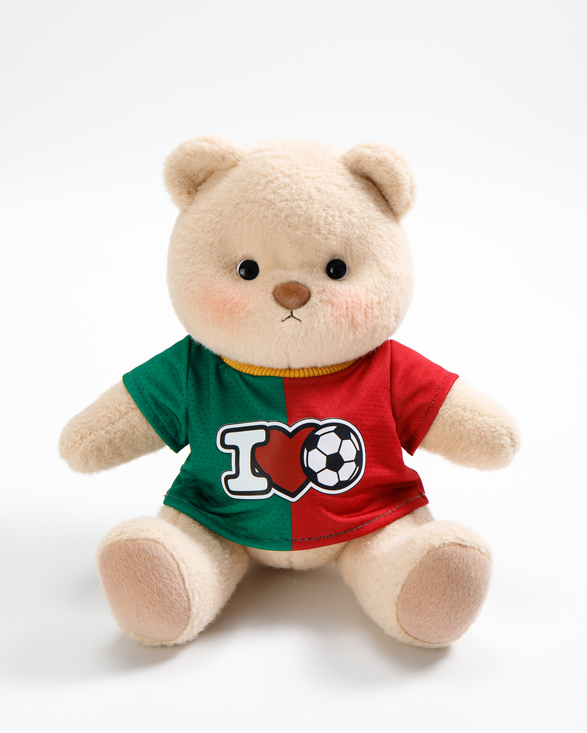 Getahug Love Soccer Teddy Bear | Handmade Jointed Stuffed Animal Gift for Football Fans