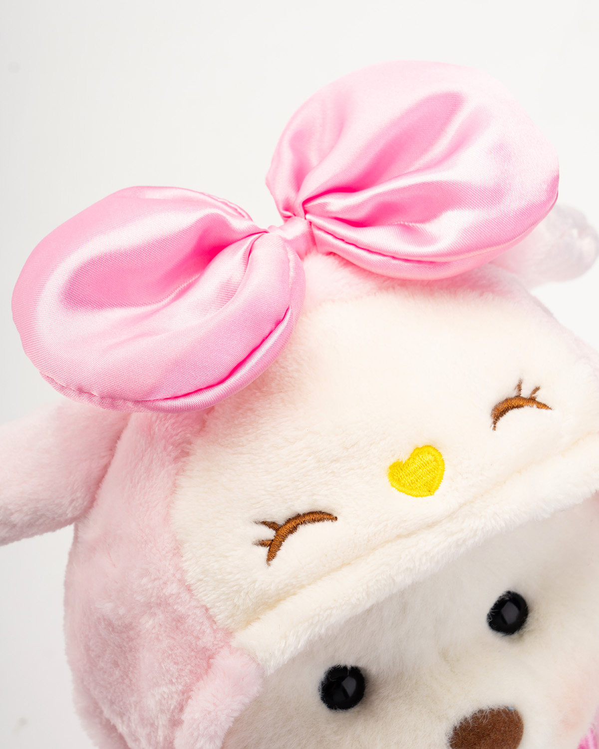 Getahug Love Strawberry White Teddy Bear | Handmade Jointed Toy Gift