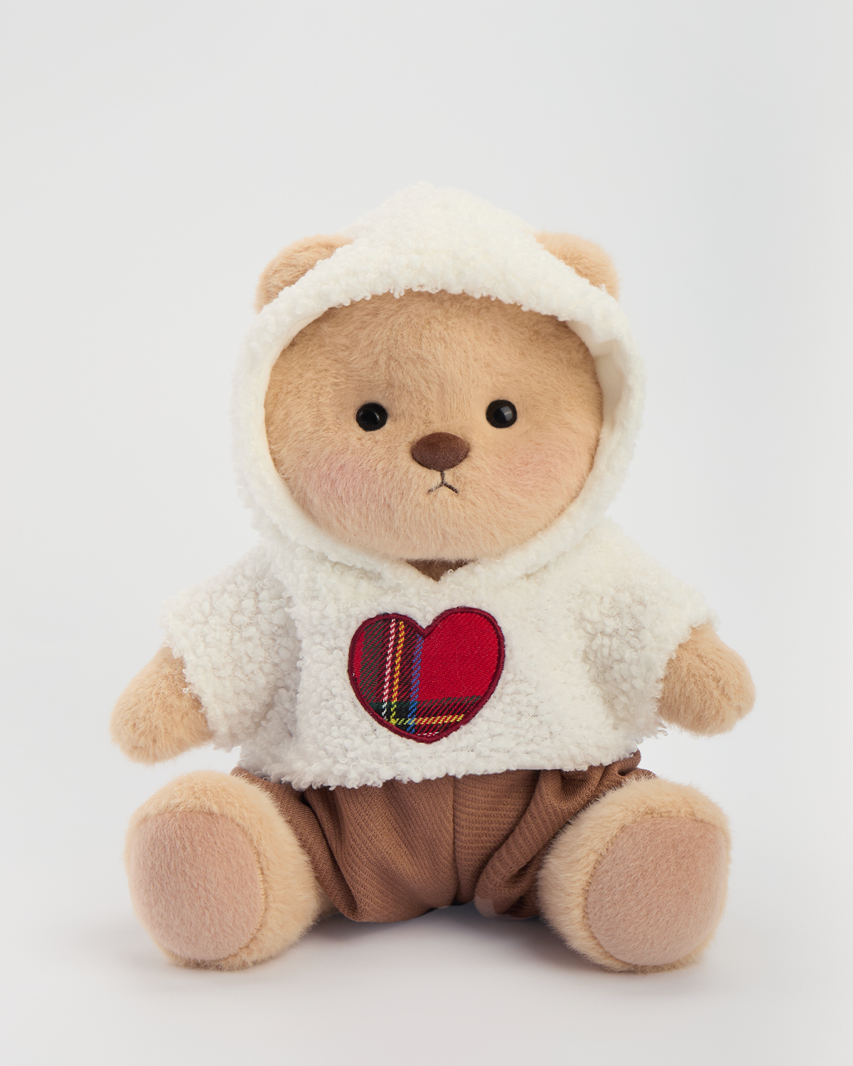 Getahug Love White Polar Fleece Bear | Mother's Day Handmade Jointed Teddy Bear Gift