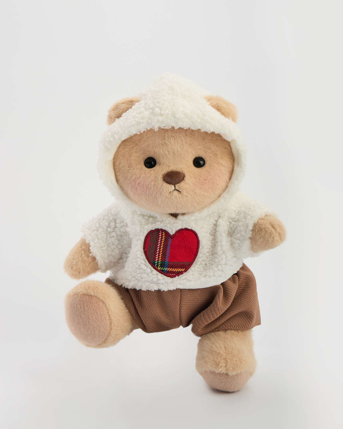 Getahug Love White Polar Fleece Bear | Mother's Day Handmade Jointed Teddy Bear Gift