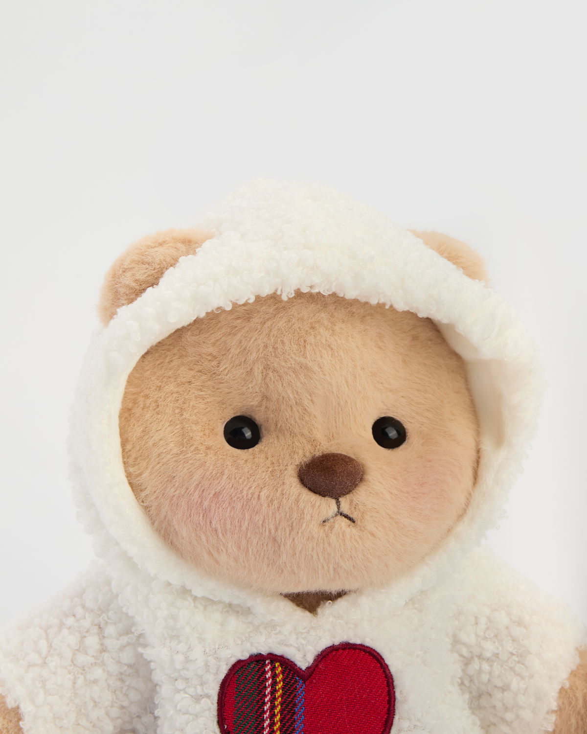 Getahug Love White Polar Fleece Bear | Mother's Day Handmade Jointed Teddy Bear Gift