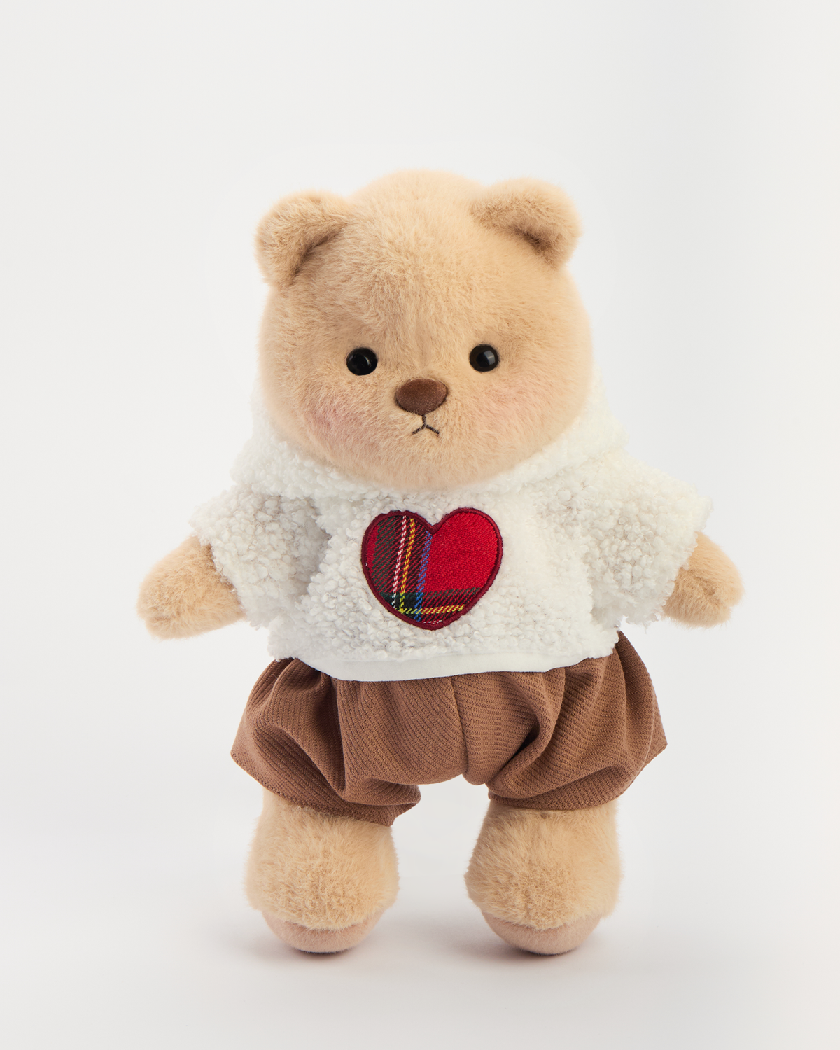 Getahug Love White Polar Fleece Bear | Mother's Day Handmade Jointed Teddy Bear Gift