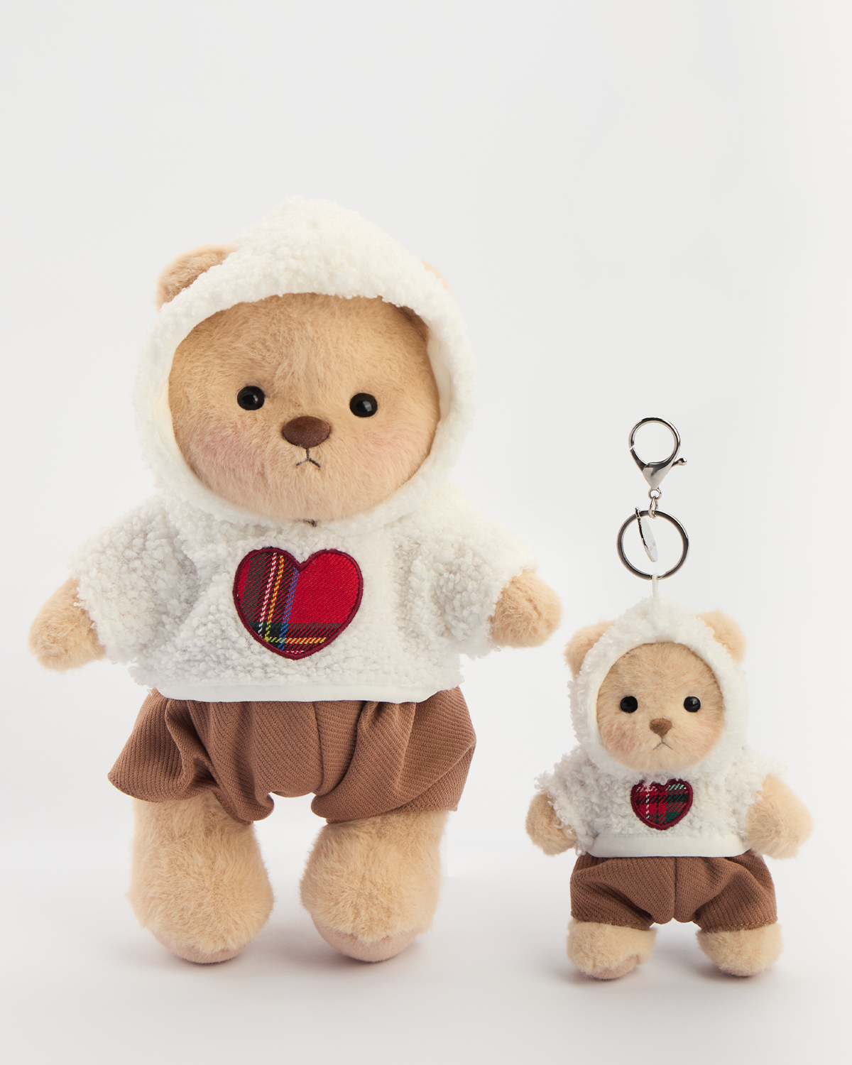 Getahug Love White Polar Fleece Bear with Mini Bear Gift Bundle