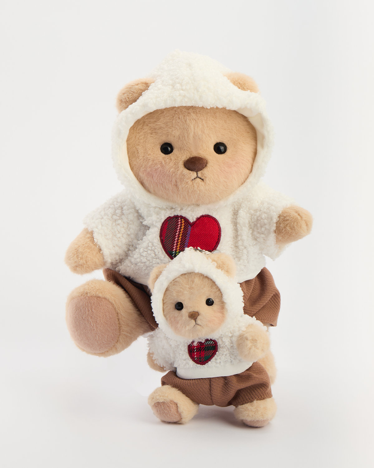Getahug Love White Polar Fleece Bear with Mini Bear Gift Bundle
