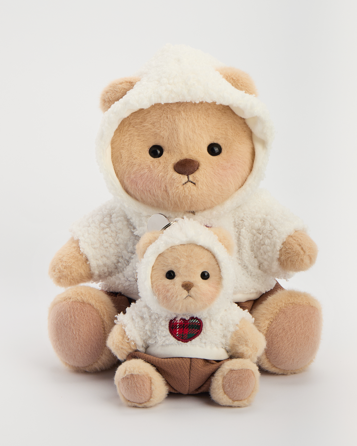 Getahug Love White Polar Fleece Bear with Mini Bear Gift Bundle