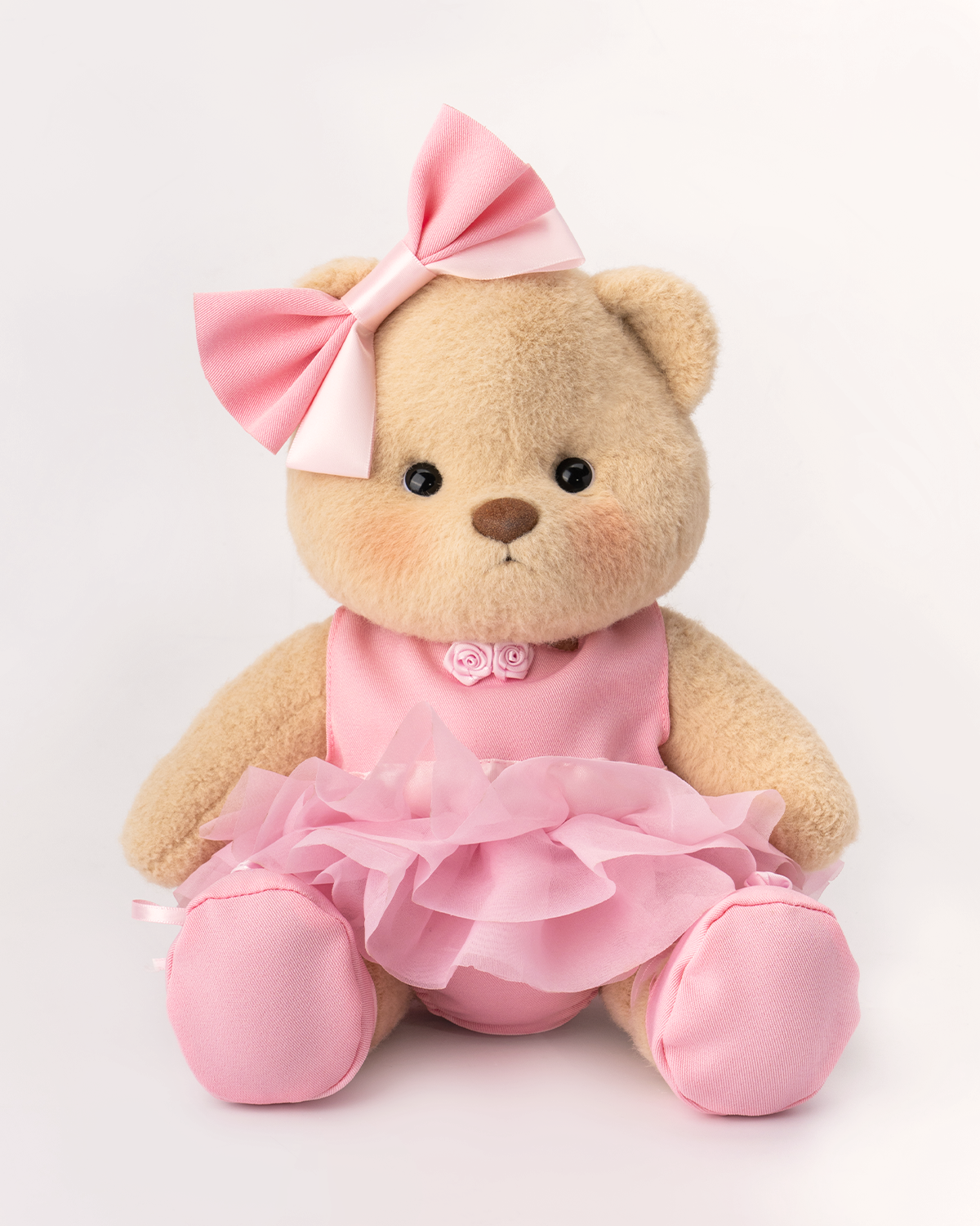 Getahug Pink Ballet Dress White Teddy Bear | Handmade Stuffed Animal Gift
