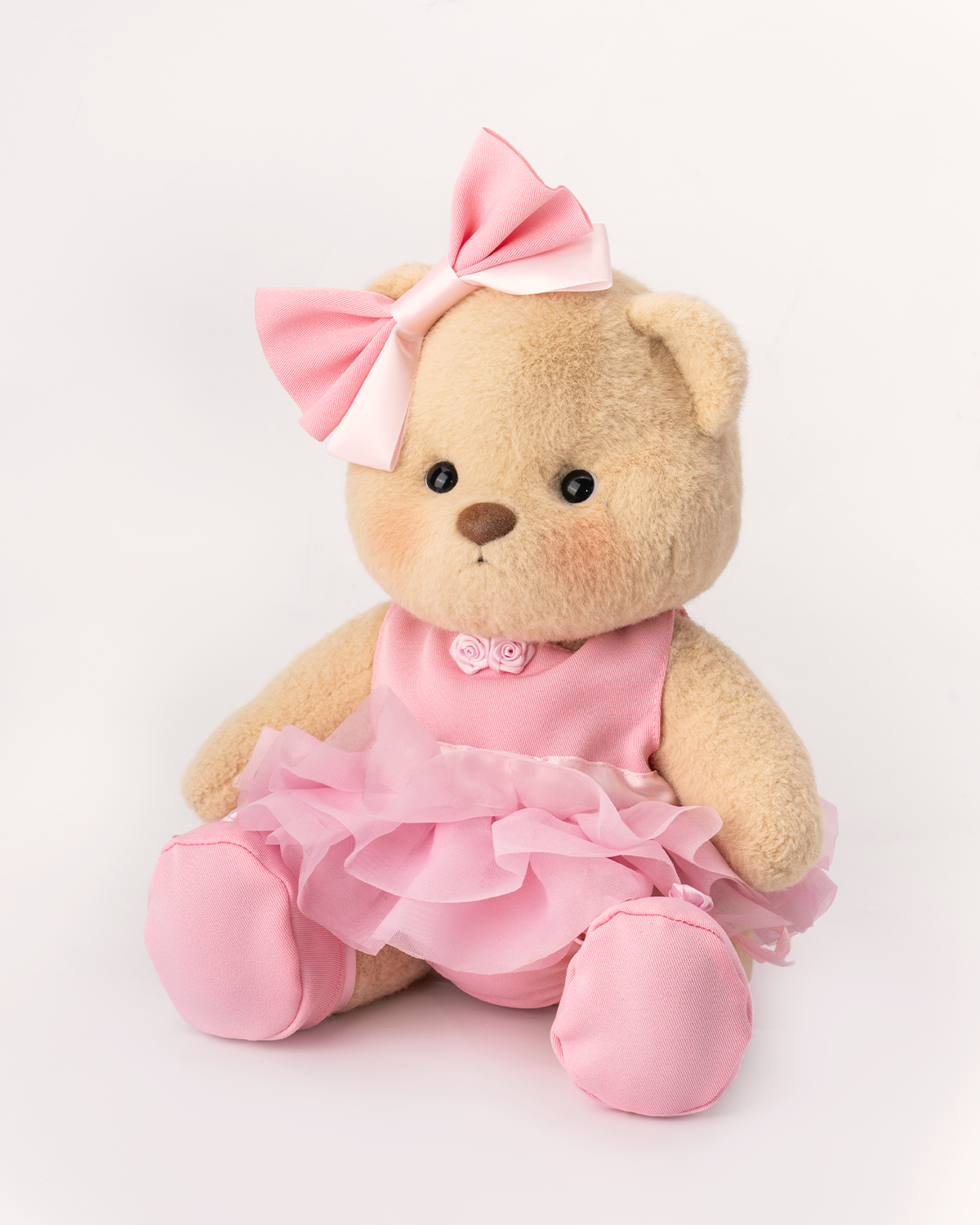 Getahug Pink Ballet Dress White Teddy Bear | Handmade Stuffed Animal Gift