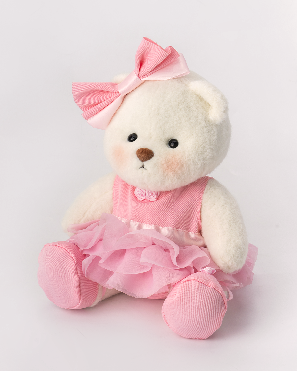 Getahug Pink Ballet Dress White Teddy Bear | Handmade Stuffed Animal Gift