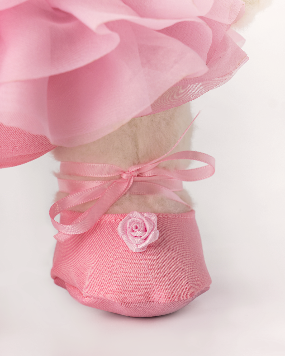 Getahug Pink Ballet Dress White Teddy Bear | Handmade Stuffed Animal Gift