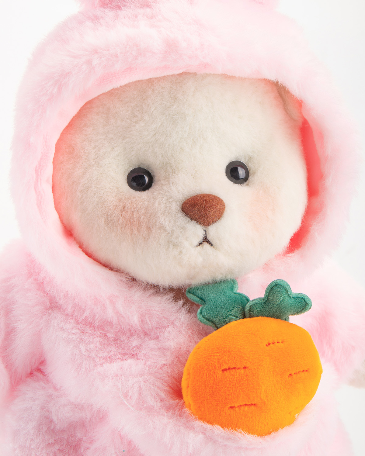 Getahug Pink Bunny Carrot Bear | Easter Handmade Jointed Teddy Bear Gift