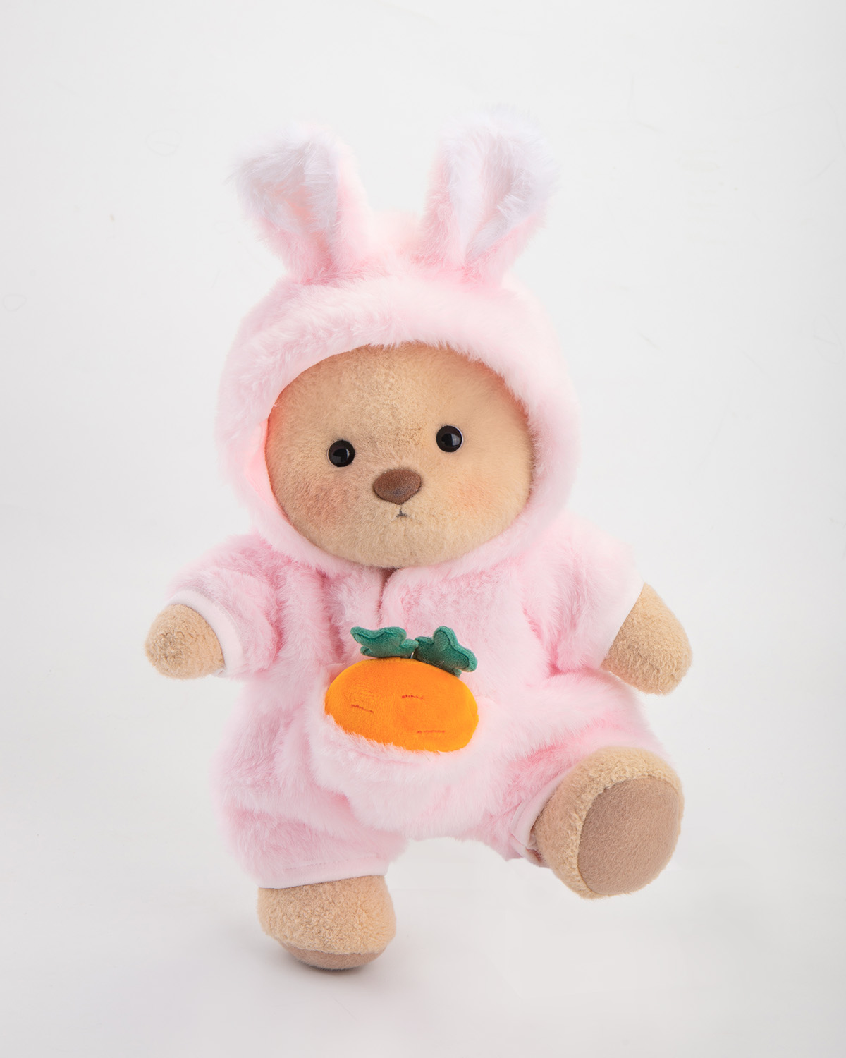 Getahug Pink Bunny Carrot Bear | Easter Handmade Jointed Teddy Bear Gift