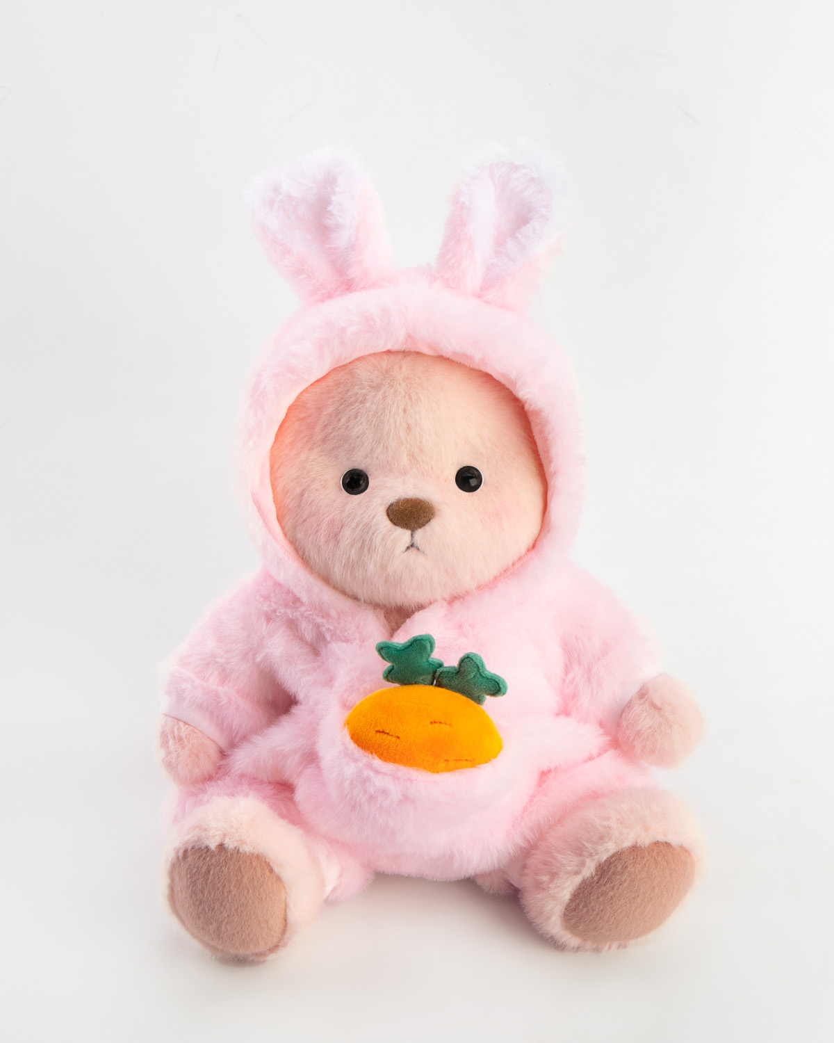 Getahug Pink Bunny Carrot Pink Bear | Handmade Jointed Teddy Bear Gift