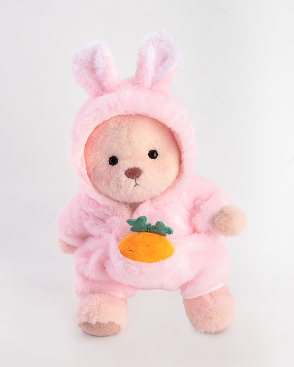Getahug Pink Bunny Carrot Pink Bear | Handmade Jointed Teddy Bear Gift