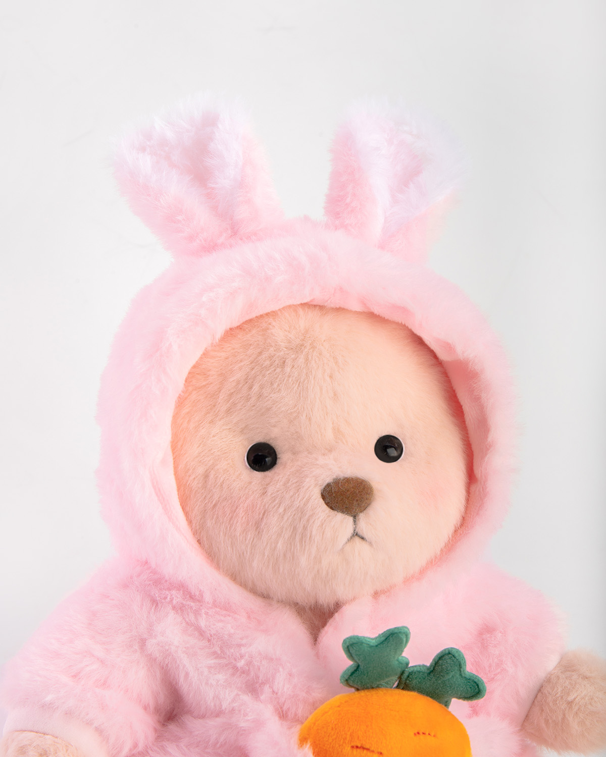 Getahug Pink Bunny Carrot Pink Bear | Handmade Jointed Teddy Bear Gift