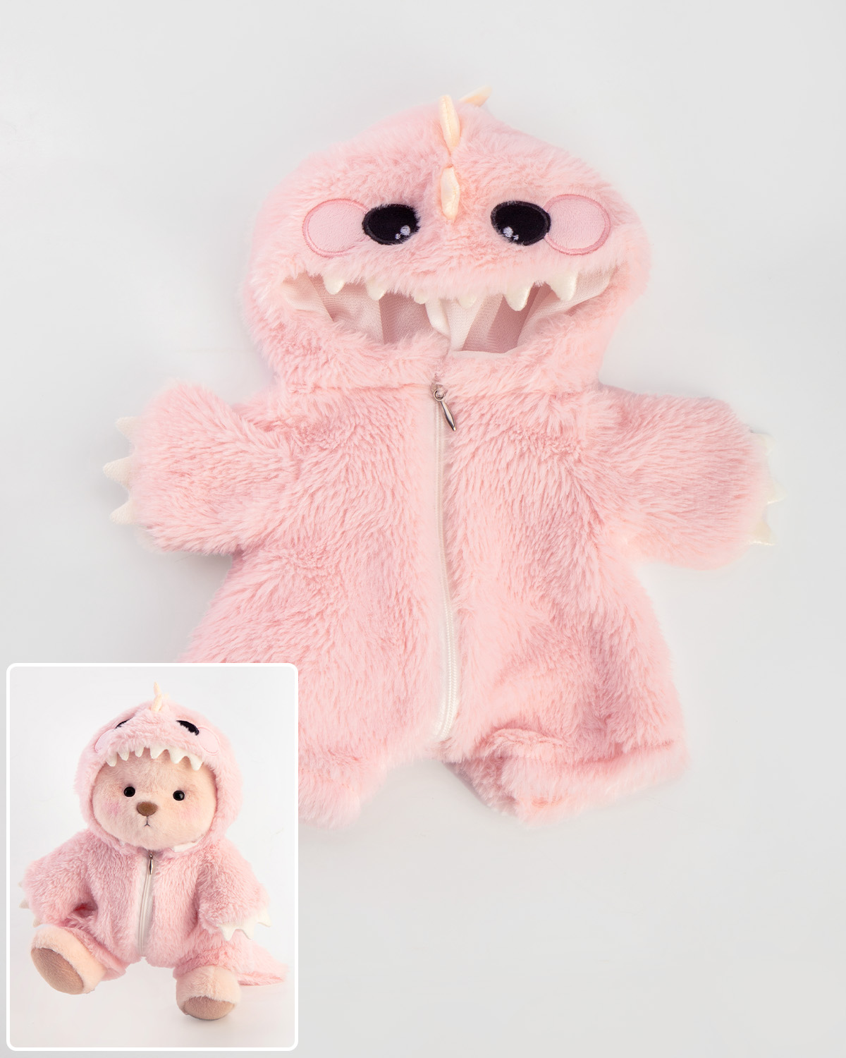 Getahug Pink Dino Pink Bear | Handmade Jointed Teddy Bear Gift