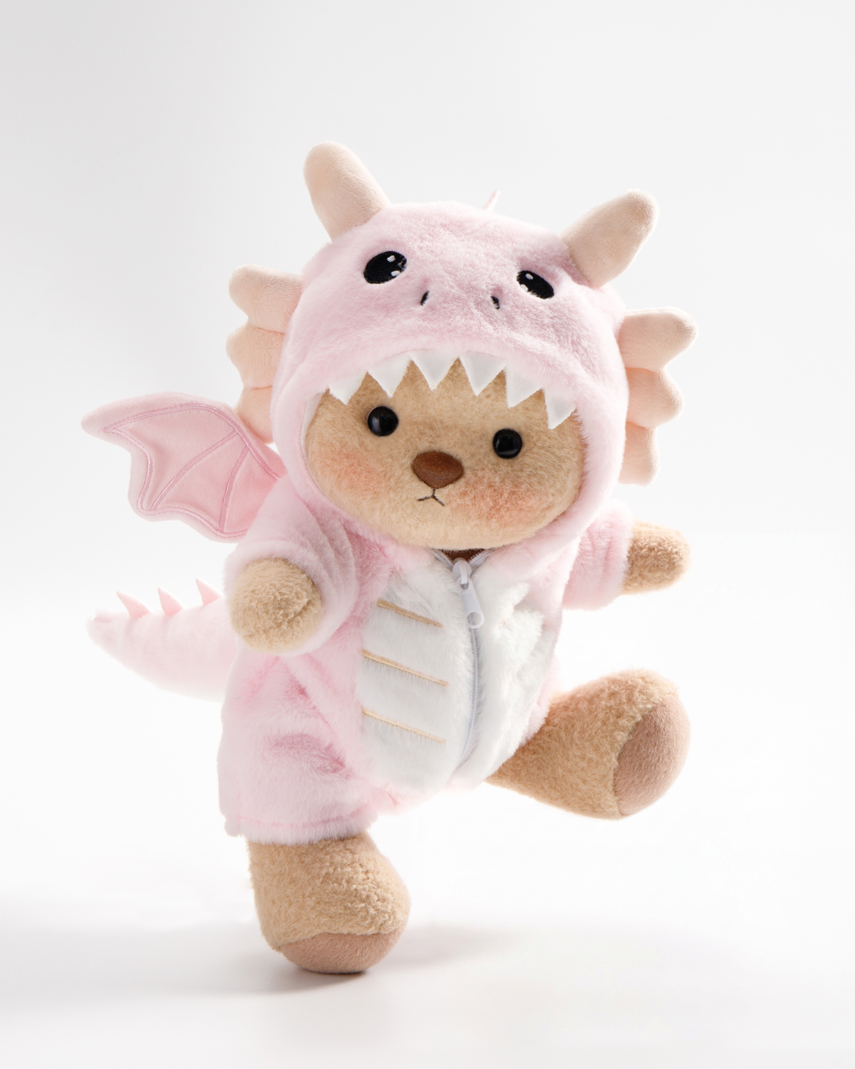 Getahug Pink Flying Dino Bear | Handmade Jointed Teddy Bear Stuffed Animal Gift