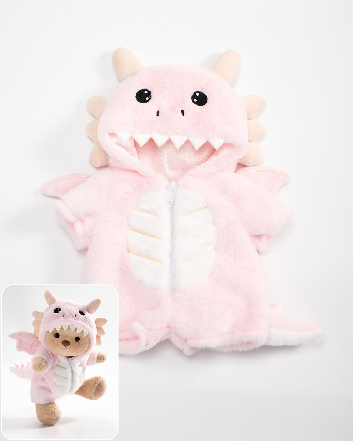 Getahug Pink Flying Dino Bear | Handmade Jointed Teddy Bear Stuffed Animal Gift