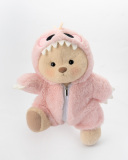 Furry Pink Dino Brown Bear