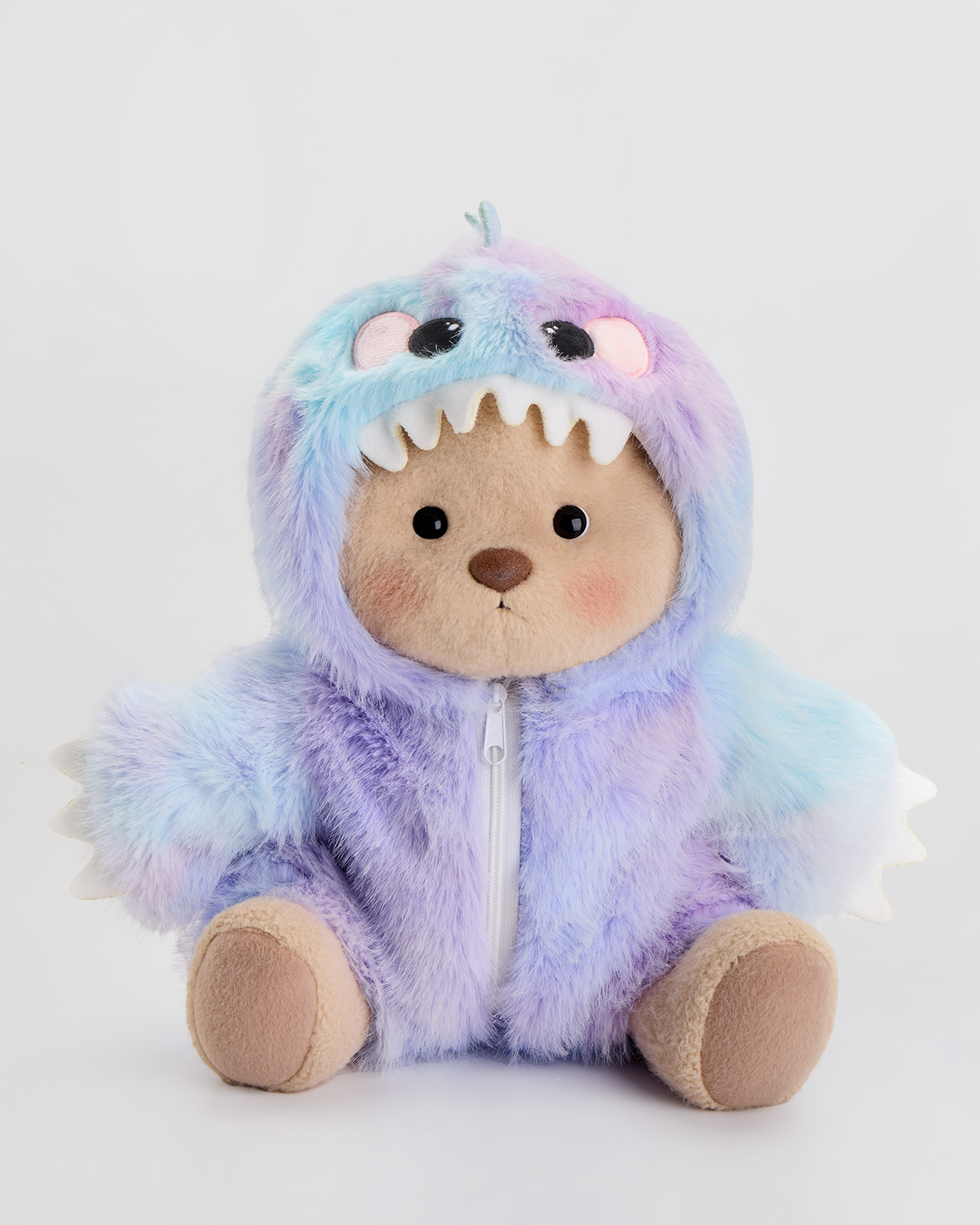 Getahug Rainbow Blueish Purple Dino Bear  Handmade Jointed Teddy Bear Gift