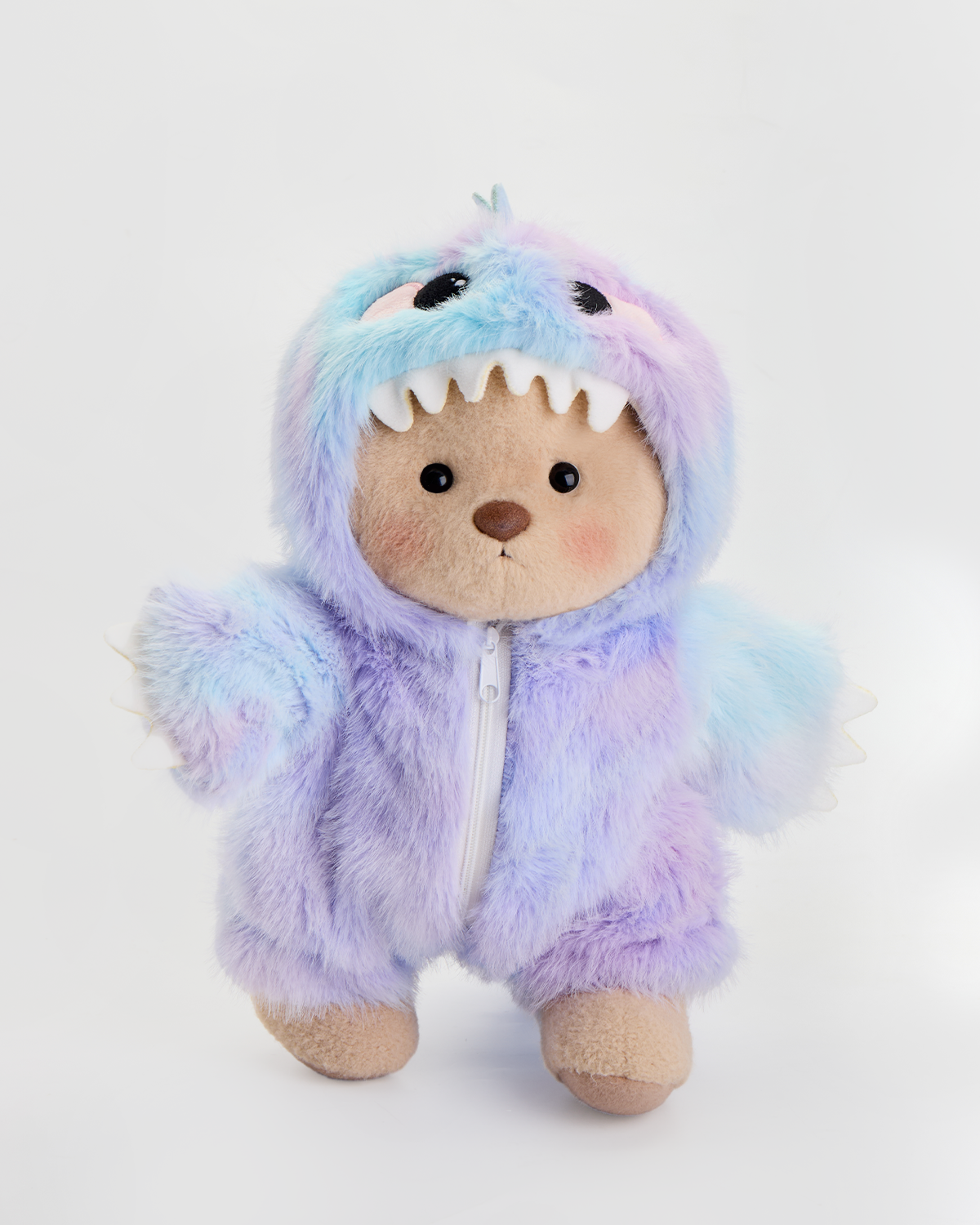 Getahug Rainbow Blueish Purple Dino Bear  Handmade Jointed Teddy Bear Gift