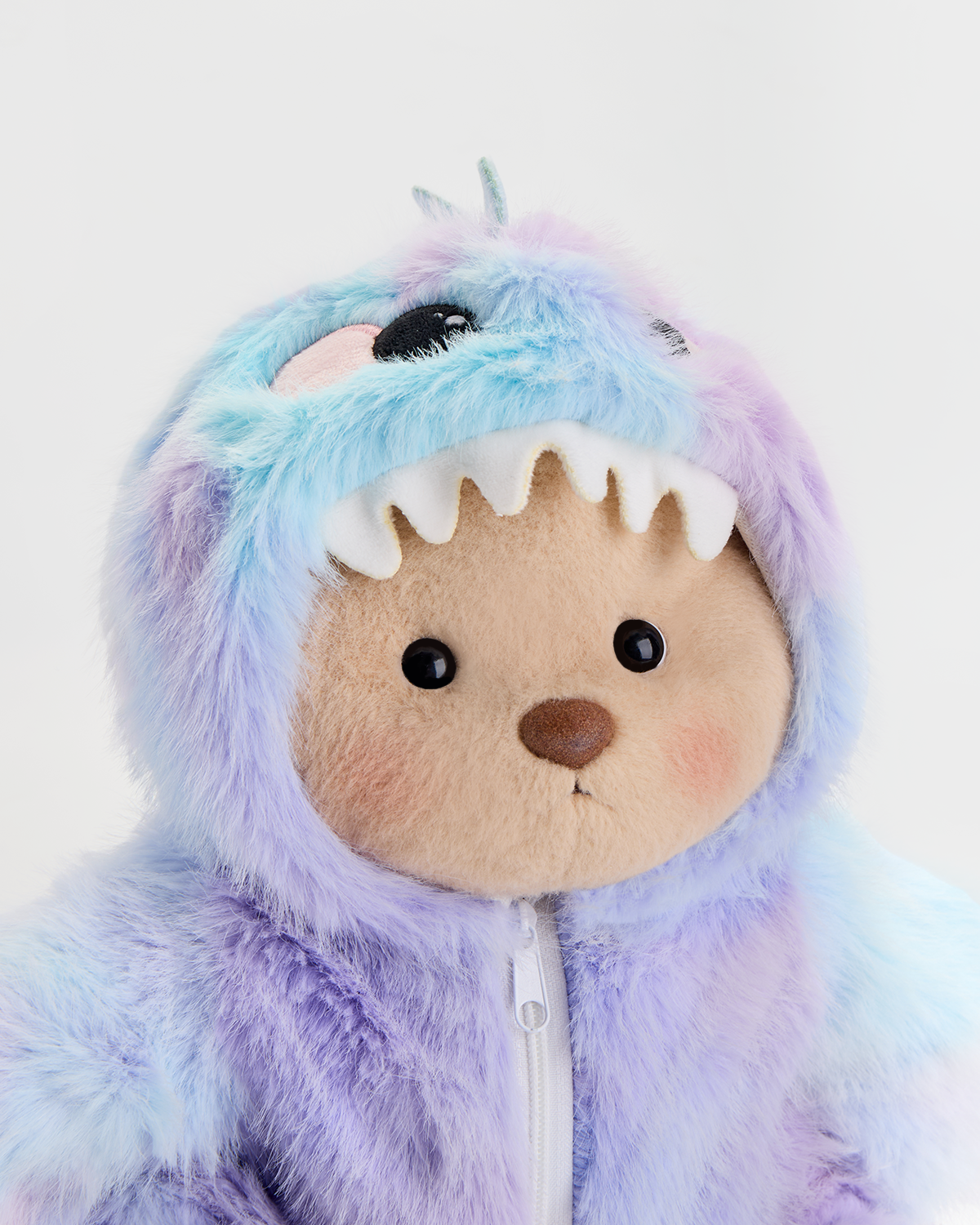 Getahug Rainbow Blueish Purple Dino Bear  Handmade Jointed Teddy Bear Gift