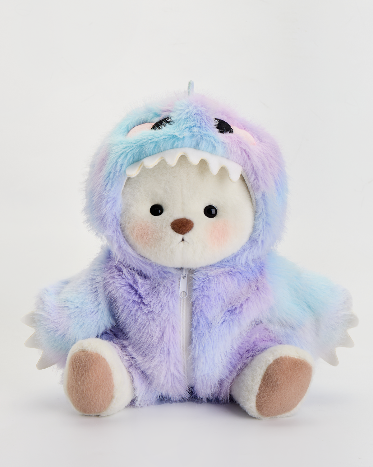 Getahug Rainbow Blueish Purple Dino Bear  Handmade Jointed Teddy Bear Gift