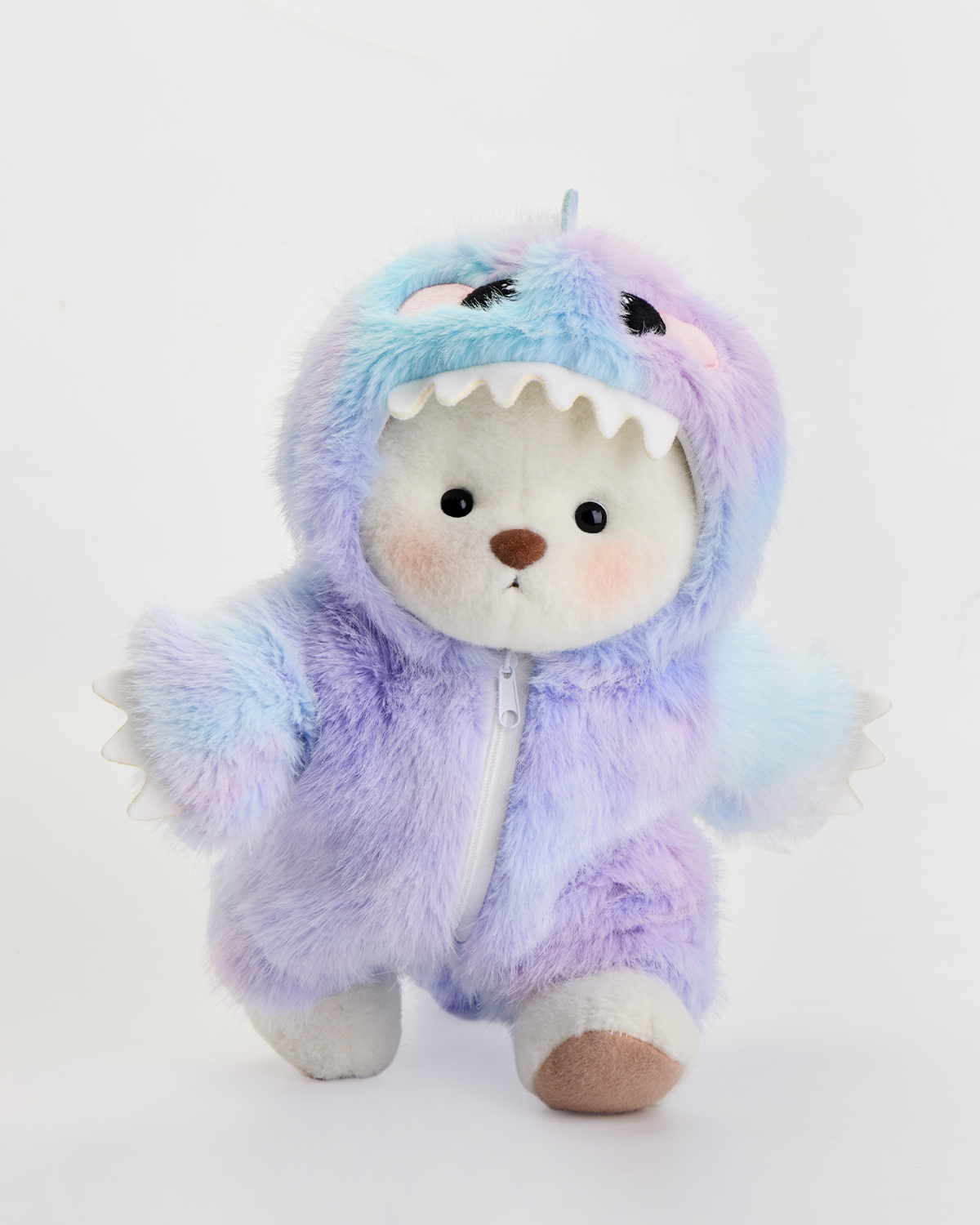 Getahug Rainbow Blueish Purple Dino Bear  Handmade Jointed Teddy Bear Gift