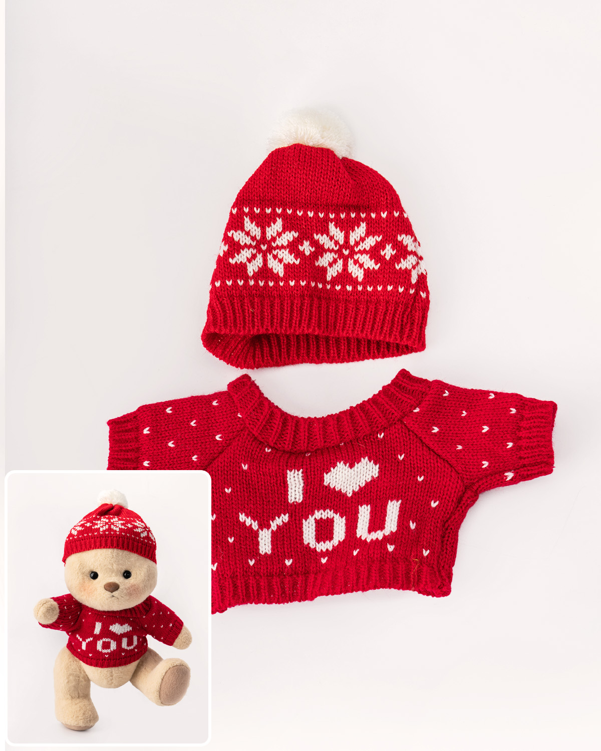 Getahug Red Sweater Bear | Handmade Christmas Gift