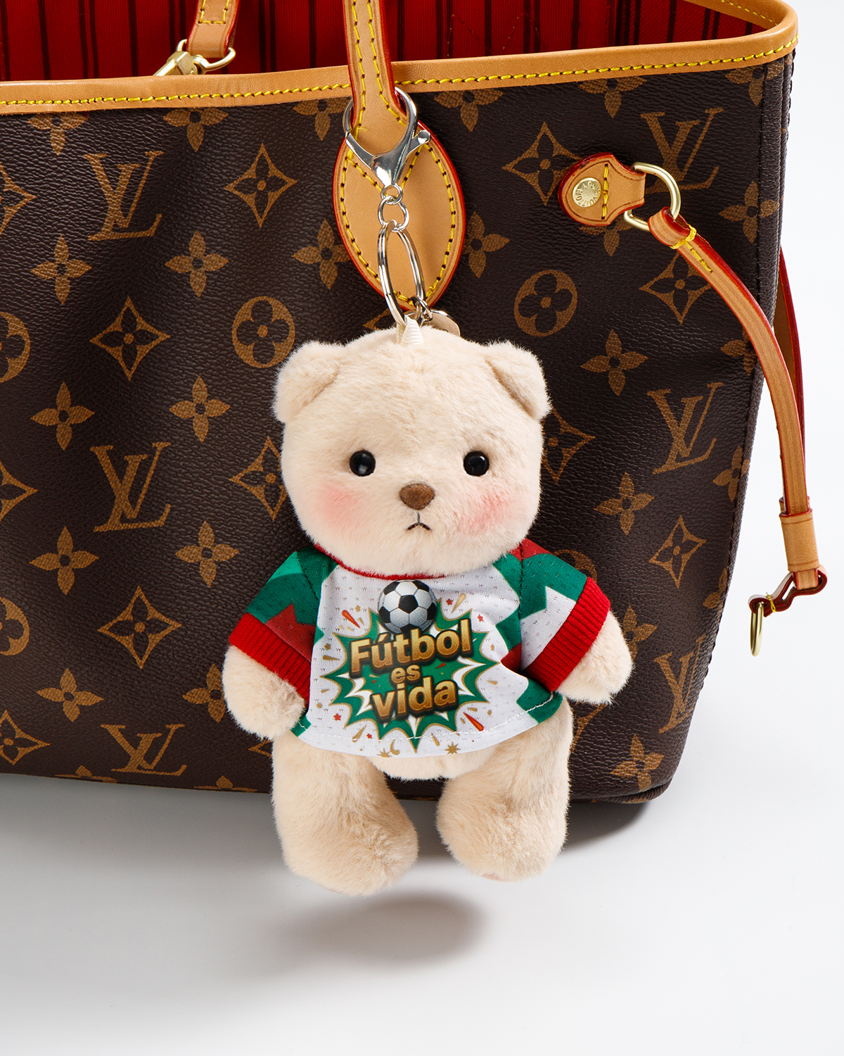 Getahug Soccer Life Mini Bear Keychain | 5.9 Inches Plush Bag Charm Gift for Football Fans